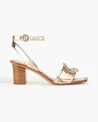 Alexandre Birman Madelina Summer 60 embellished mirrored-leather sandals - Metallic Metallic