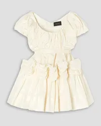 Simone Rocha Ruched gathered taffeta mini dress - White White