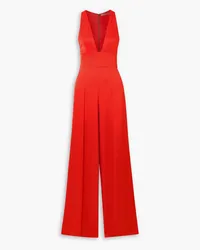 Alice + Olivia Alice Olivia - Myrtle pleated wide-leg satin jumpsuit - Red Red