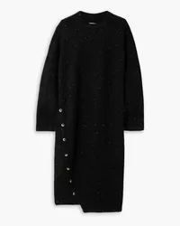 Lauren Manoogian Asymmetric button-embellished knitted dress - Black Black