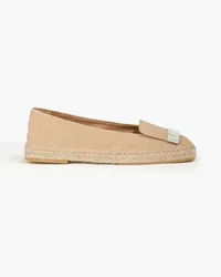 Sergio Rossi Embellished suede espadrilles - Neutral Neutral