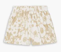 Reggie floral-print cotton-terry shorts - Neutral