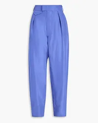 TOD'S Washed-silk tapered pants - Blue Blue