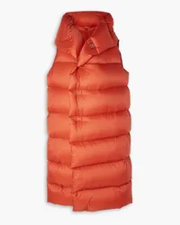 Rick Owens Oversized asymmetric quilted shell hooded down vest - Orange Orange