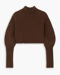 LVIR Cropped knitted turtleneck sweater - Brown Brown