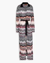 Missoni Belted sequin-embellished crochet-knit cardigan - Black Black