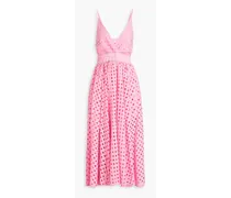 The Ariel broderie anglaise cotton midi dress - Pink
