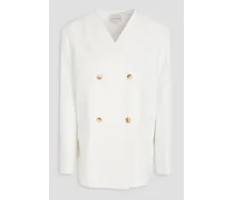 Jalca double-breasted twill blazer - White