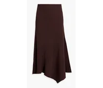 Jaime asymmetric ribbed-knit maxi skirt - Brown