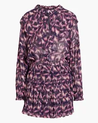 IRO Tyga metallic fil coupé printed mini dress - Purple Purple