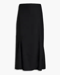 Alberta Ferretti Wool-blend twill midi skirt - Black Black