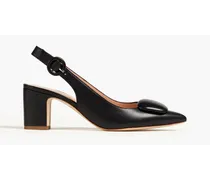 Marina embellished leather slingback heels - Black