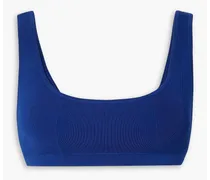 Ribbed stretch-knit bra top - Blue