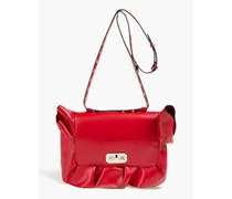RED Valentino Rock Ruffles leather shoulder bag - Red Red