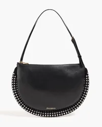 J.W.Anderson Crystal-embellished leather shoulder bag - Black Black