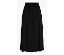 Silk-crepe midi skirt - Black