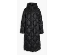 Farrah quilted shell hooded coat - Black