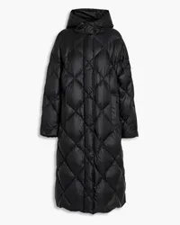 STAND Farrah quilted shell hooded coat - Black Black