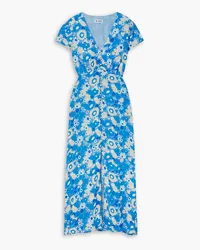 RIXO Aspen floral-print crepe midi dress - Blue Blue