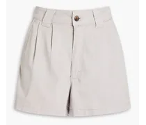 Pleated Lyocell-blend shorts - Gray