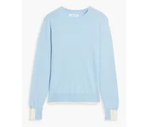 Layered two-tone cotton sweater - Blue