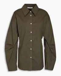 Acne Studios Cutout stretch-cotton poplin shirt - Green Green