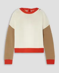 Marni Open-back color-block cashmere sweater - White White