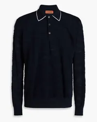 Missoni Burnout wool-blend polo sweater - Blue Blue