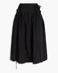 REJINA PYO Anika gathered taffeta midi skirt - Black Black