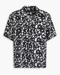 Frescobol Carioca Roberto floral-print linen shirt - Black Black