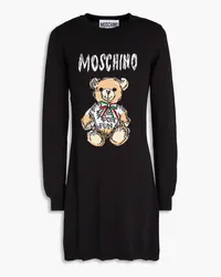 Moschino Intarsia-knit cotton mini dress - Black Black