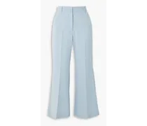 Cropped stretch-twill flared pants - Blue