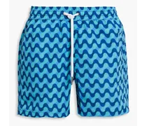 Mid-length printed swim shorts - Blue