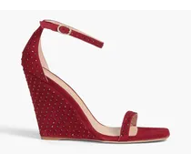 Embellished suede sandals - Burgundy