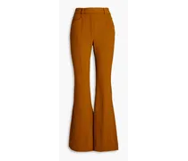 Stretch-crepe flared pants - Yellow