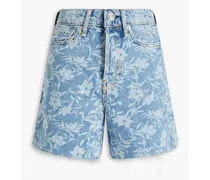 Maya floral-print denim shorts - Blue