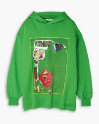 Acne Studios Martin LaBorde oversized printed French cotton-terry hoodie - Green Green