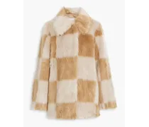 Nani checked faux fur jacket - Neutral