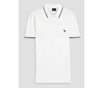 Slim-fit cotton-piqué polo shirt - White