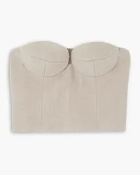 Magda Butrym Strapless cashmere bustier top - Neutral Neutral