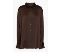 Silk-satin shirt - Brown
