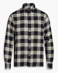 Officine Generale Alex checked cotton-flannel shirt - Blue Blue