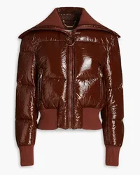 Zimmermann Quilted faux patent-leather down jacket - Brown Brown