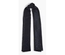 Sequined cashmere and silk-blend scarf - Blue