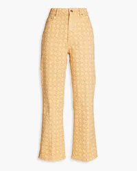 Nanushka Logo-print high-rise kick-flare jeans - Neutral Neutral