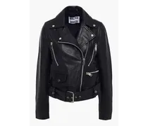 Flissy leather biker jacket - Black