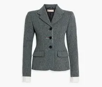 Embellished Donegal wool-tweed blazer - Gray