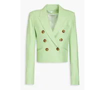 Nevis double-breasted twill blazer - Green