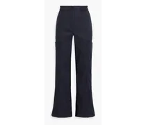 Leila linen-blend twill cargo pants - Blue