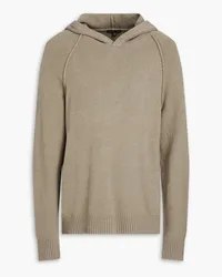 James Perse Bouclé-knit cotton-blend hoodie - Green Green